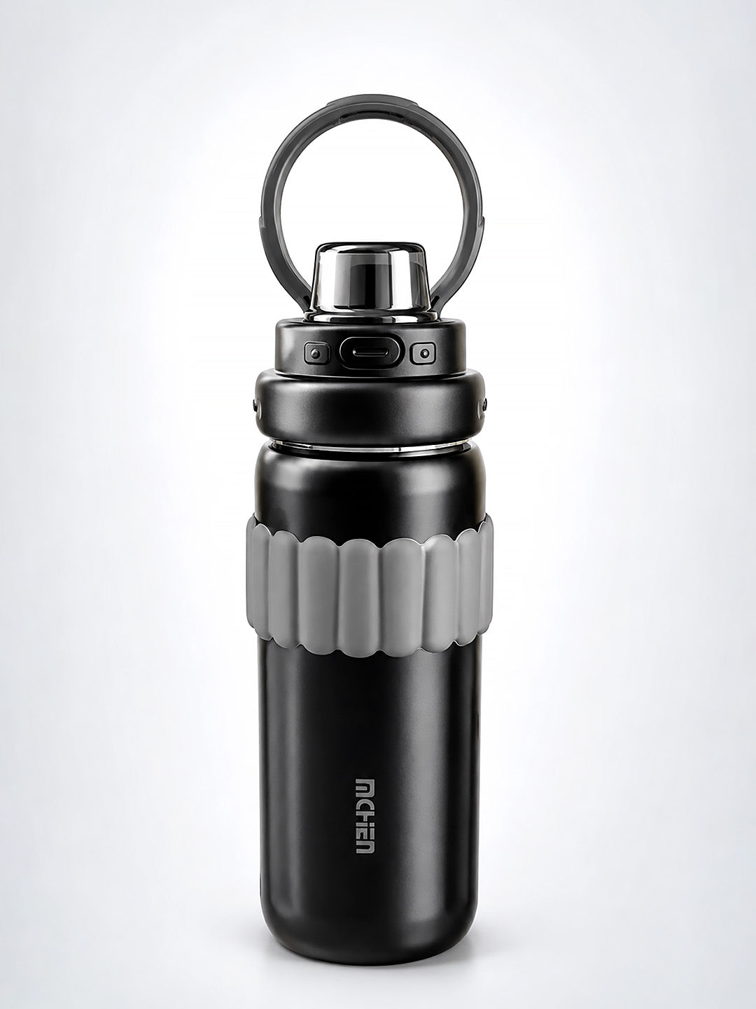 Black Stainless Steel Kids Water Bottle with Flip Lid, Straw & Carry Loop