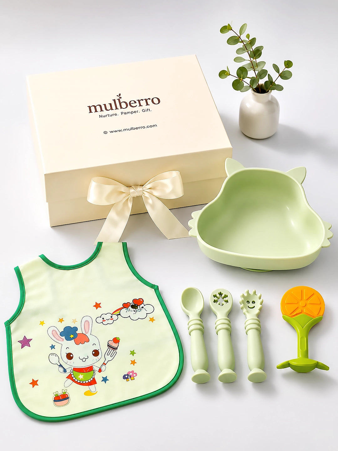 Little Foodie | Annaprashana Ceremony | Baby Boy Boy Set | 7-Piece Silicone Feeding Set |  Gift box | 0-24 Months
