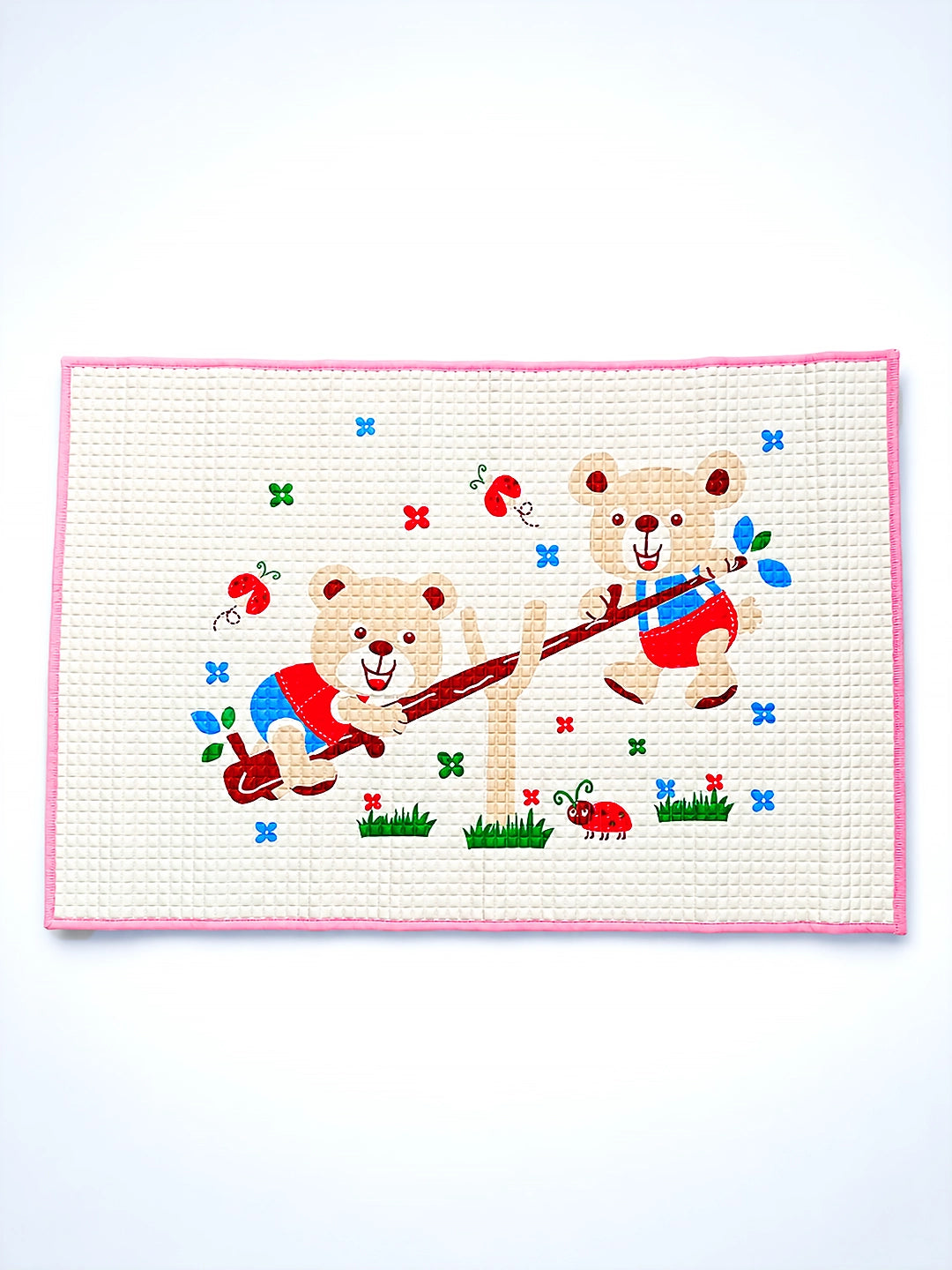 Baby Massage & Play Mat | Seesaw Bears Print |Waterproof Natural Latex