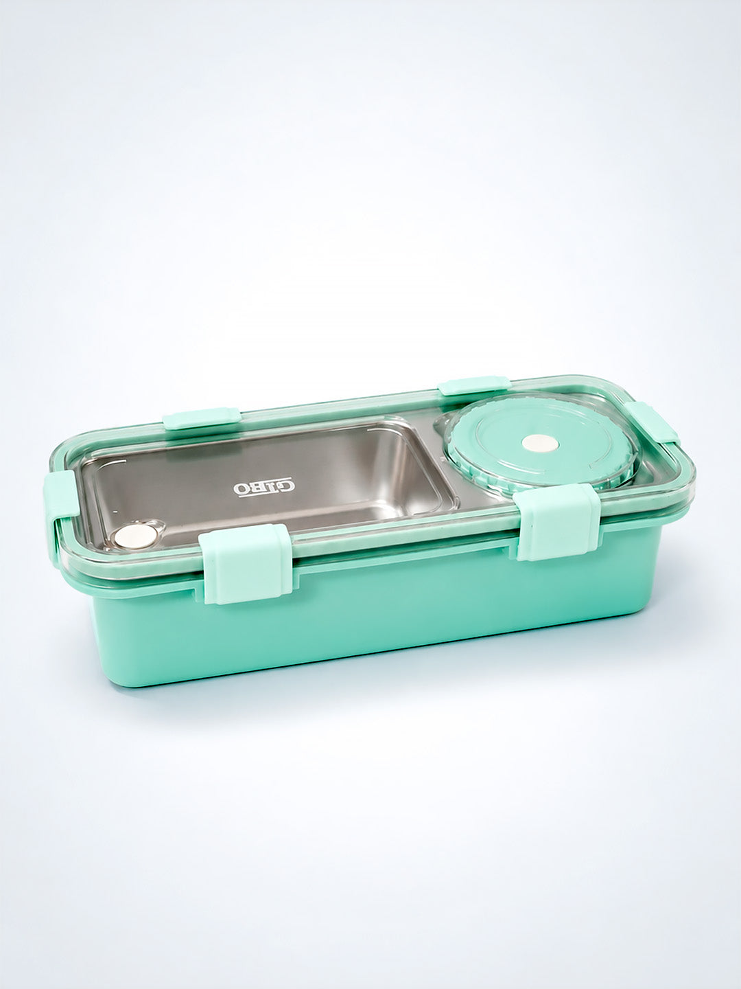 2-Compartment Kids Stainless Steel Lunch Box | Leak-Proof | Fork, Spoon & Sauce Container Included