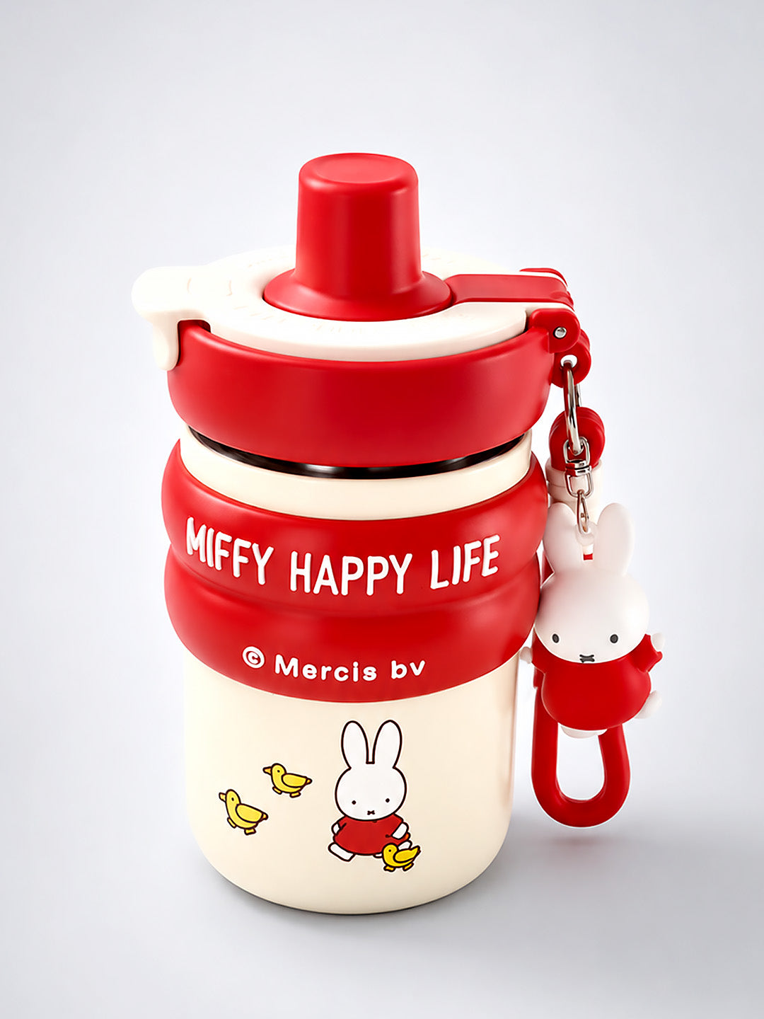 Miffy Happy Life Kids Stainless Steel Tumbler — 480ml | Dual Lid, Infuser & Miffy Charm