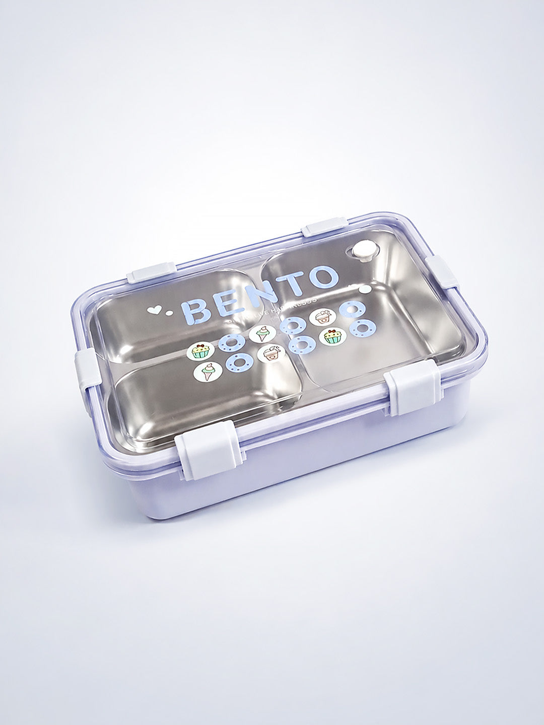 3-Compartment Kids Stainless Steel Lunch Box | Leak-Proof | Fork & Spoon Included