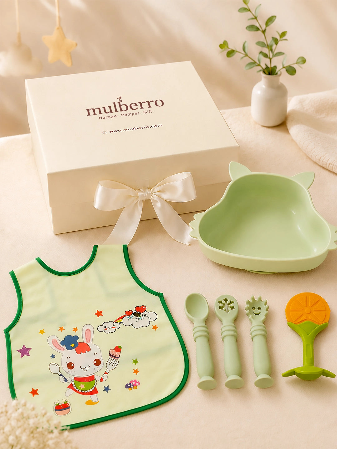 7-Piece Baby Weaning Gift Hamper | Silicone Feeding Set | 0–24 Months