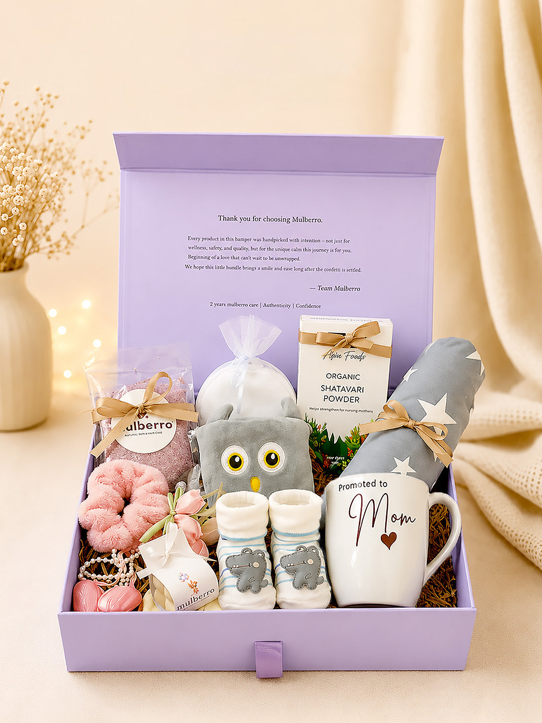 Promoted to Mom — 13-Piece New Mother Gift Hamper | Nursing, Wellness & Self-Care
