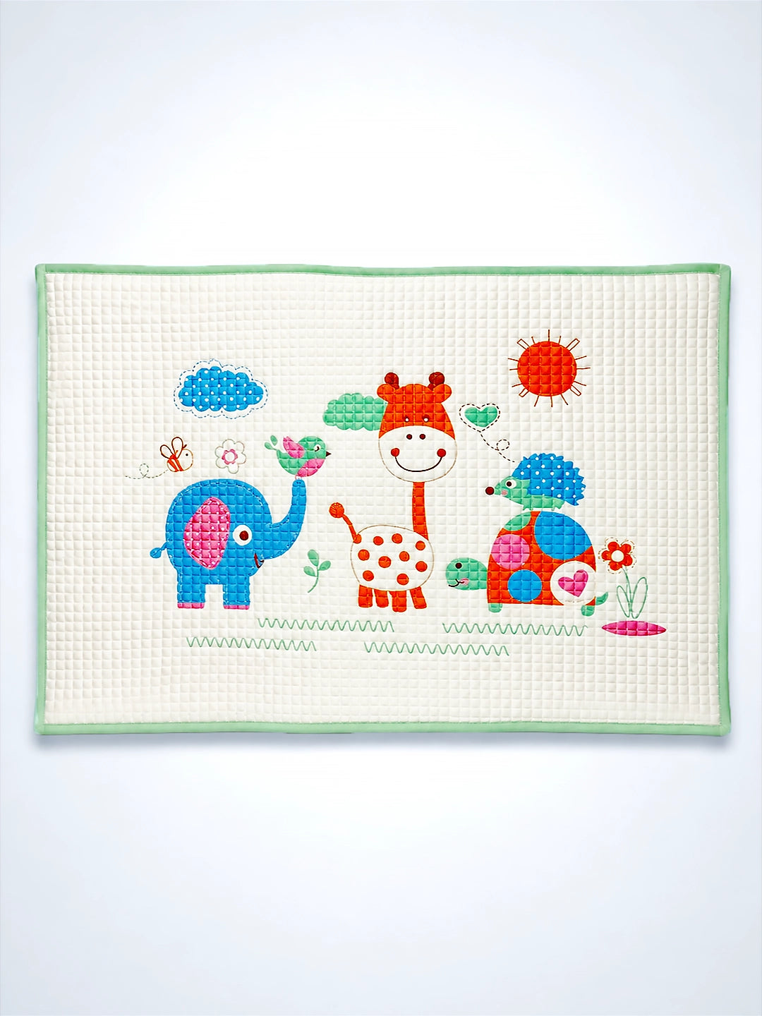 Baby Massage & Play Mat | Safari Friends Natural Print | Waterproof Natural Latex