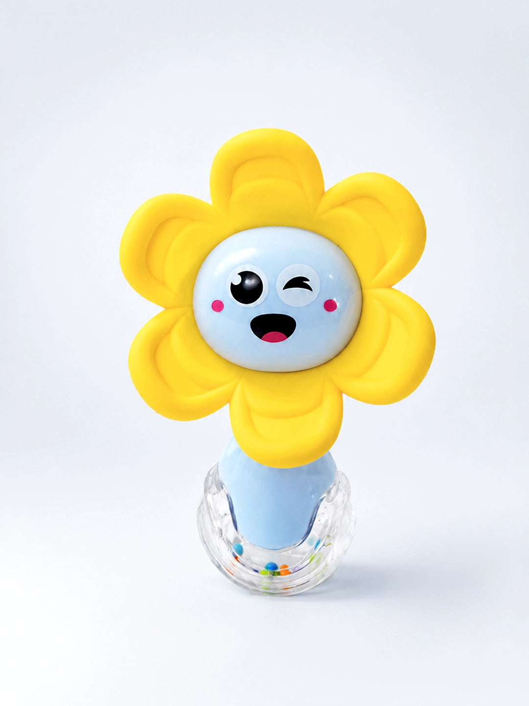 Yellow Sunflower Silicone Teether & Sensory Rattle | 2-in-1 Baby Toy | 0M+