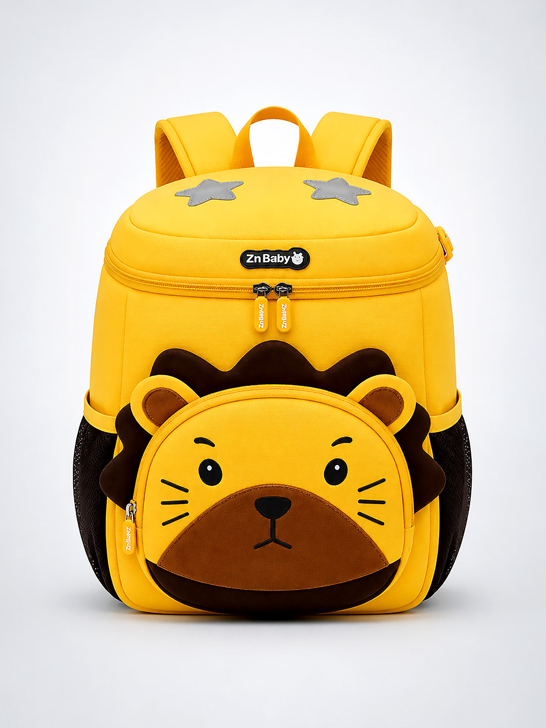 Yellow 3D Lion Kids Backpack with Safety Leash | Toddler School Bag