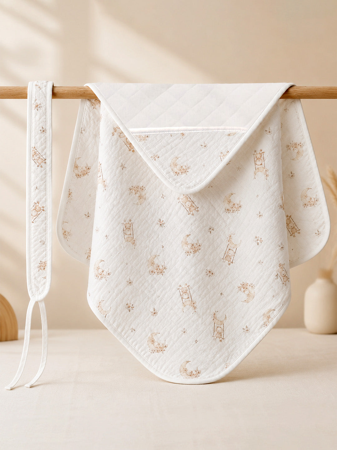 Moonlit Bear 6-Layer Muslin Cotton Baby Swaddle Blanket | 4-in-1 | 85×85 cm