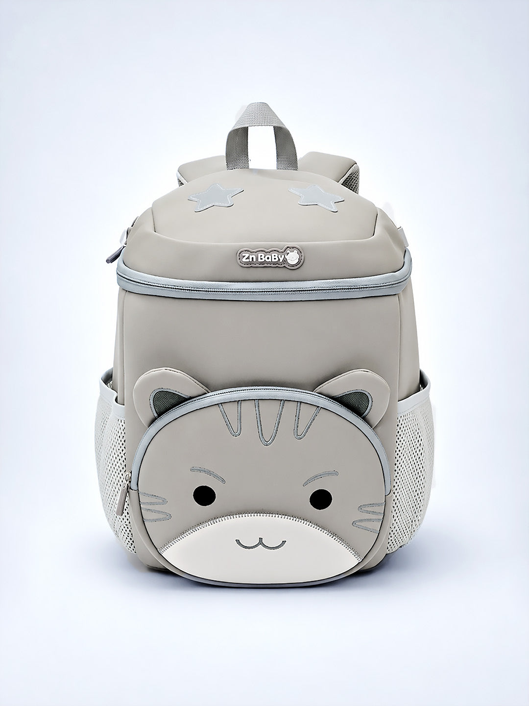 3D Cat Toddler & Kids Backpack with Safety Leash – Gray