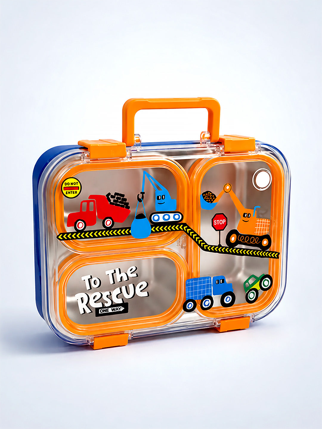 3-Compartment Kids Lunch Box | Stainless Steel Tray | Leak-Proof | Fork & Spoon Included