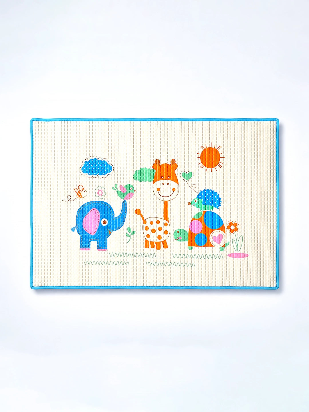 Baby Massage & Play Mat | Safari Friends Print | Waterproof Natural Latex