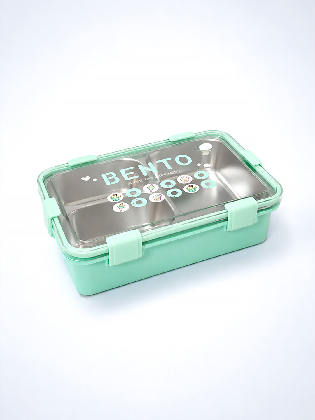3-Compartment Kids Stainless Steel Lunch Box | Leak-Proof | Fork & Spoon Included