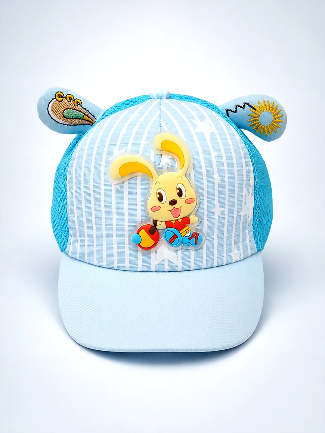 Blue 3D Bunny Kids Cap with Bear Ears | Breathable Mesh | Adjustable Fit | 2–6 Years