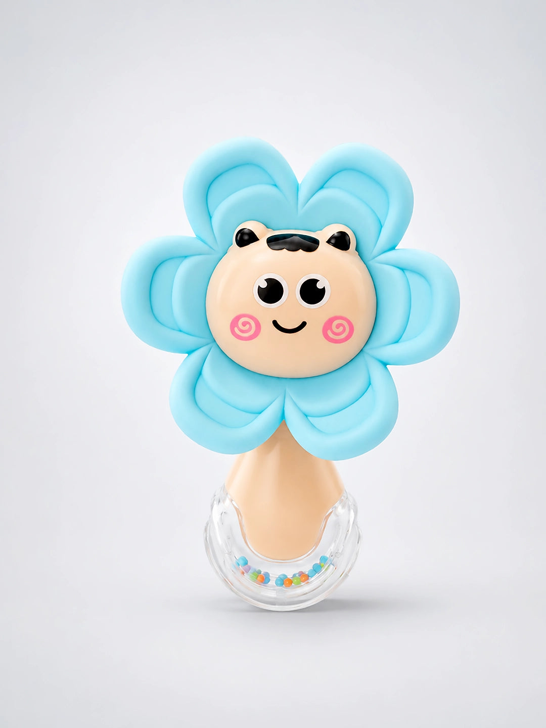 Blue Flower 2-in-1 Baby Silicone Teether & Rattle | Soothes Gums | 0M+