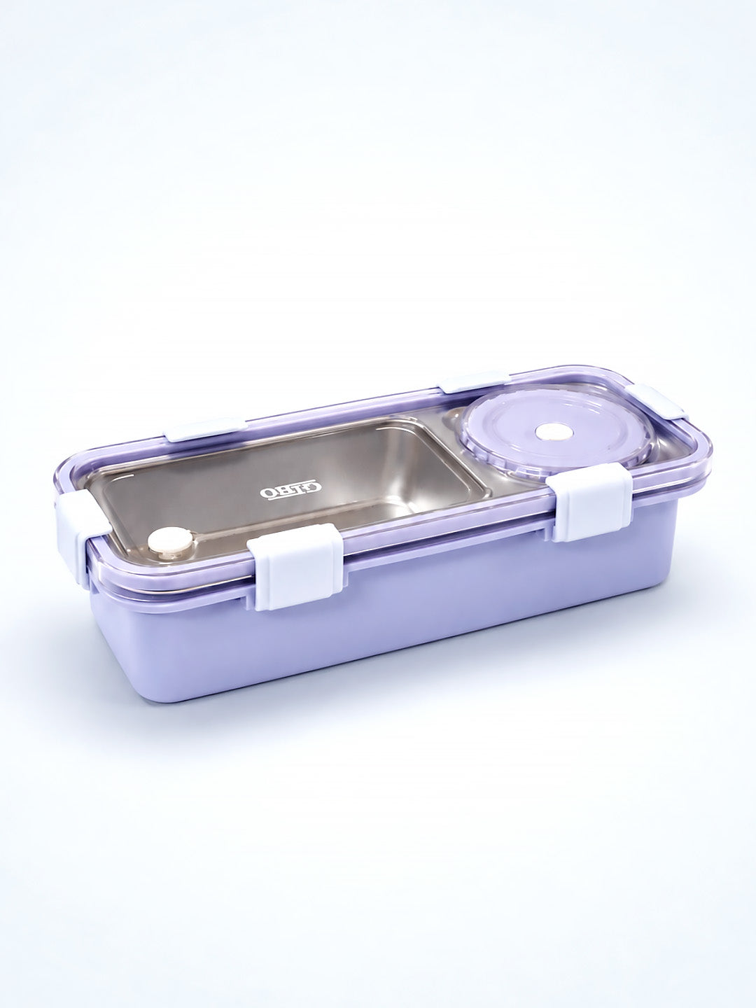 2-Compartment Stainless Steel Kids Lunch Box | Leak-Proof | Sauce Container | Fork & Spoon Included