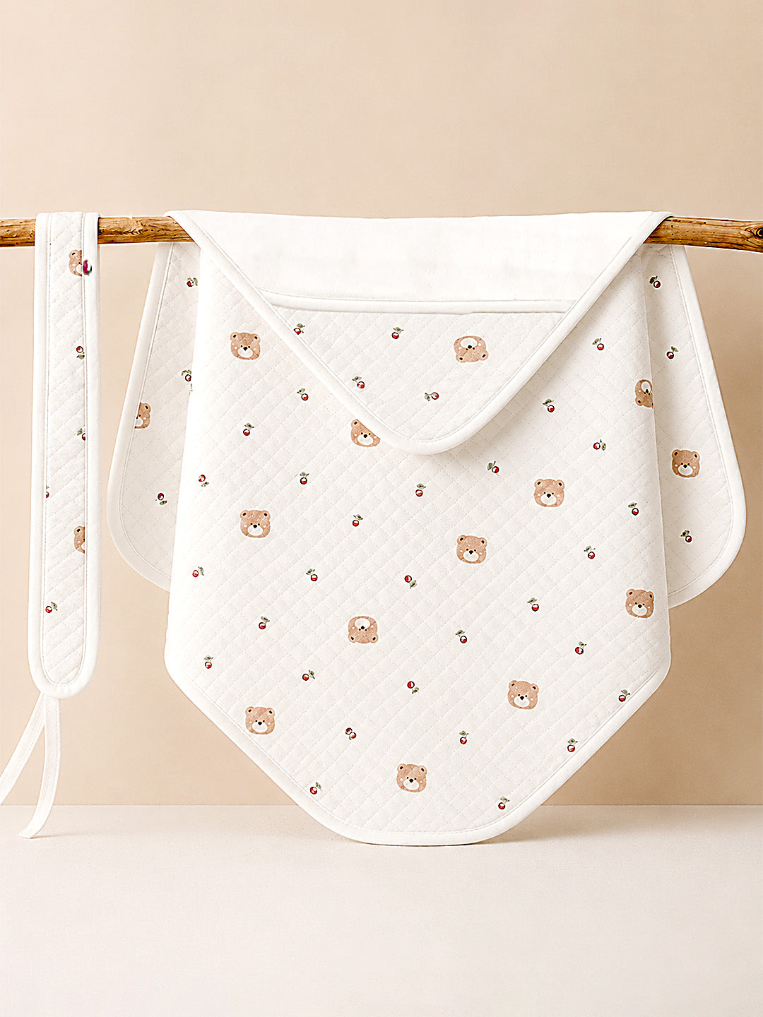 Cherry Bear 6-Layer Muslin Cotton Baby Swaddle Blanket | All-Season | 85×85 cm