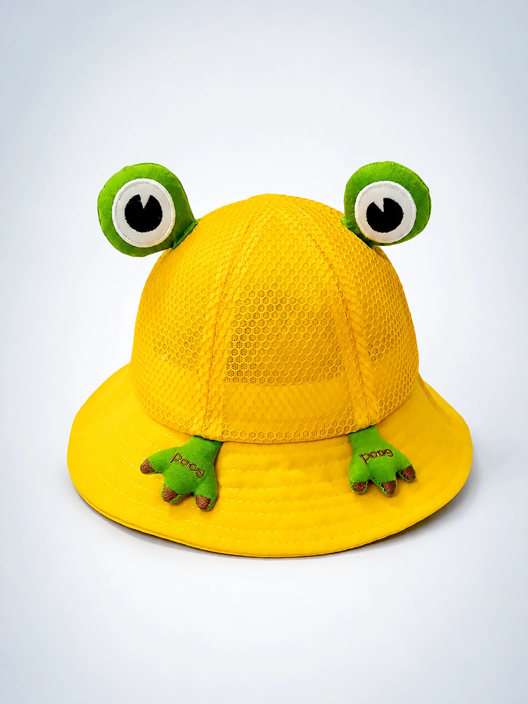 Yellow 3D Frog Kids Bucket Hat | Breathable Mesh | Toddlers & Kids 2–6 Years