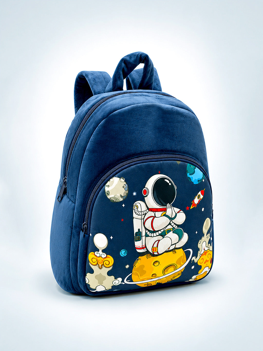 Kids Soft Plush Astronaut Space Backpack – Navy Blue
