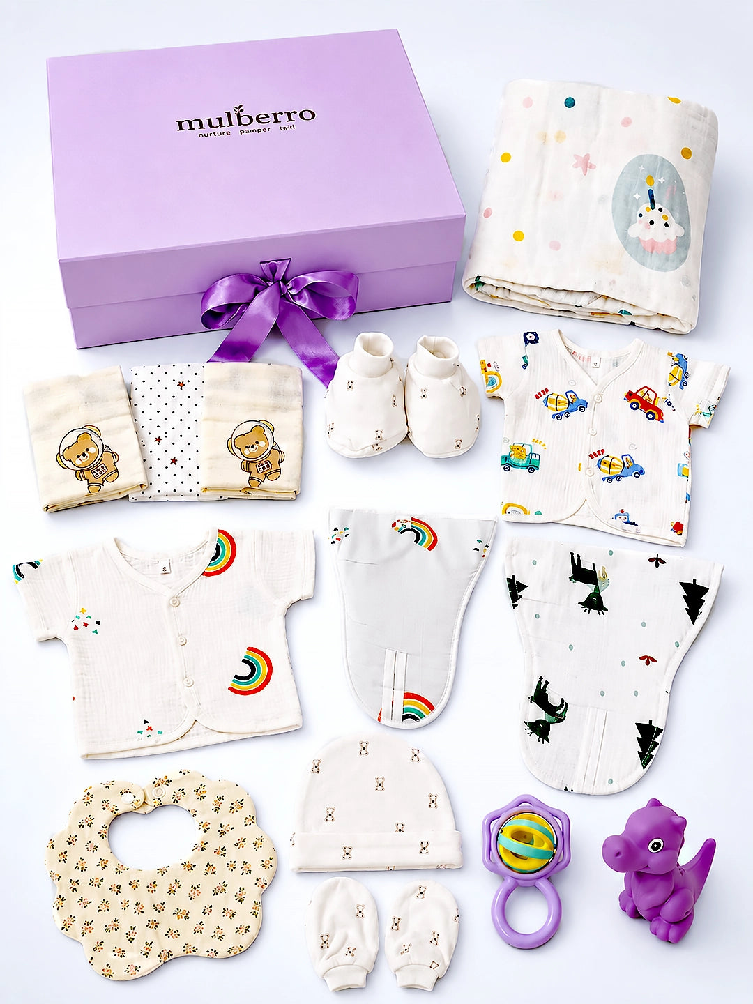 Newborn | Exclusive Muslin Cotton  |17-Piece Gift set  | Gift Box | Unisex | 0–6 Months