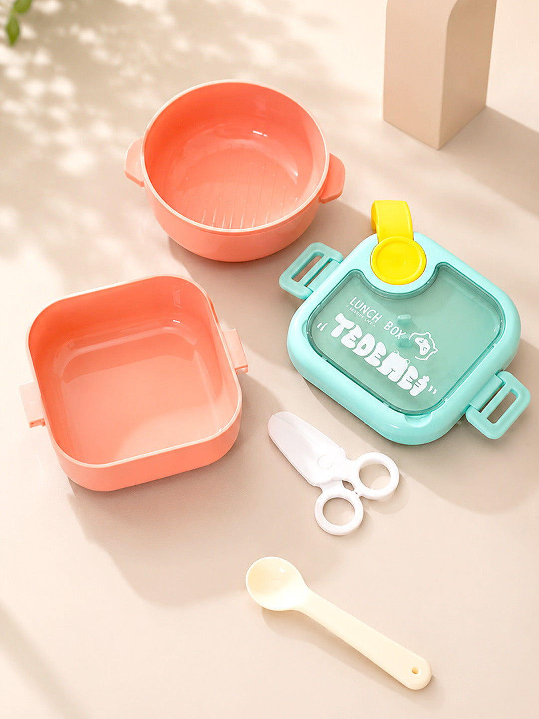 2-Tier Kids Lunch Box | Leak-Proof | BPA-Free | Spoon & Scissor Included