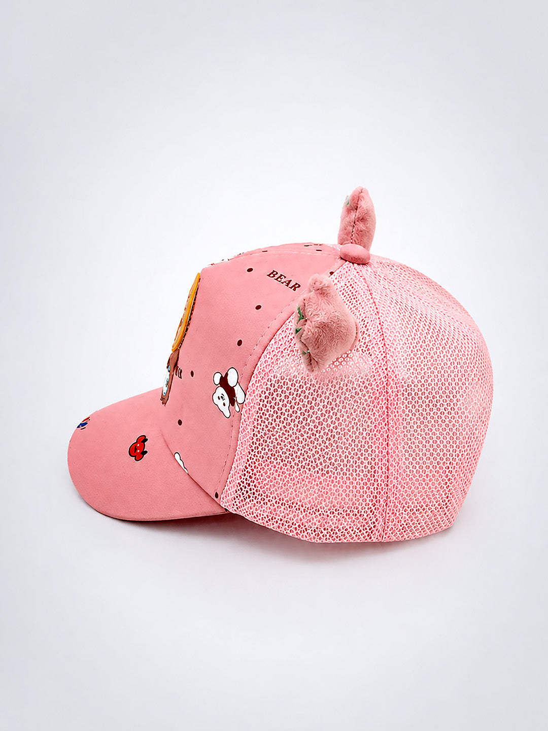 Pink 3D Space Bear Kids Cap | Bear Paw Ears | Adjustable Snapback | Girls 2–6 Years