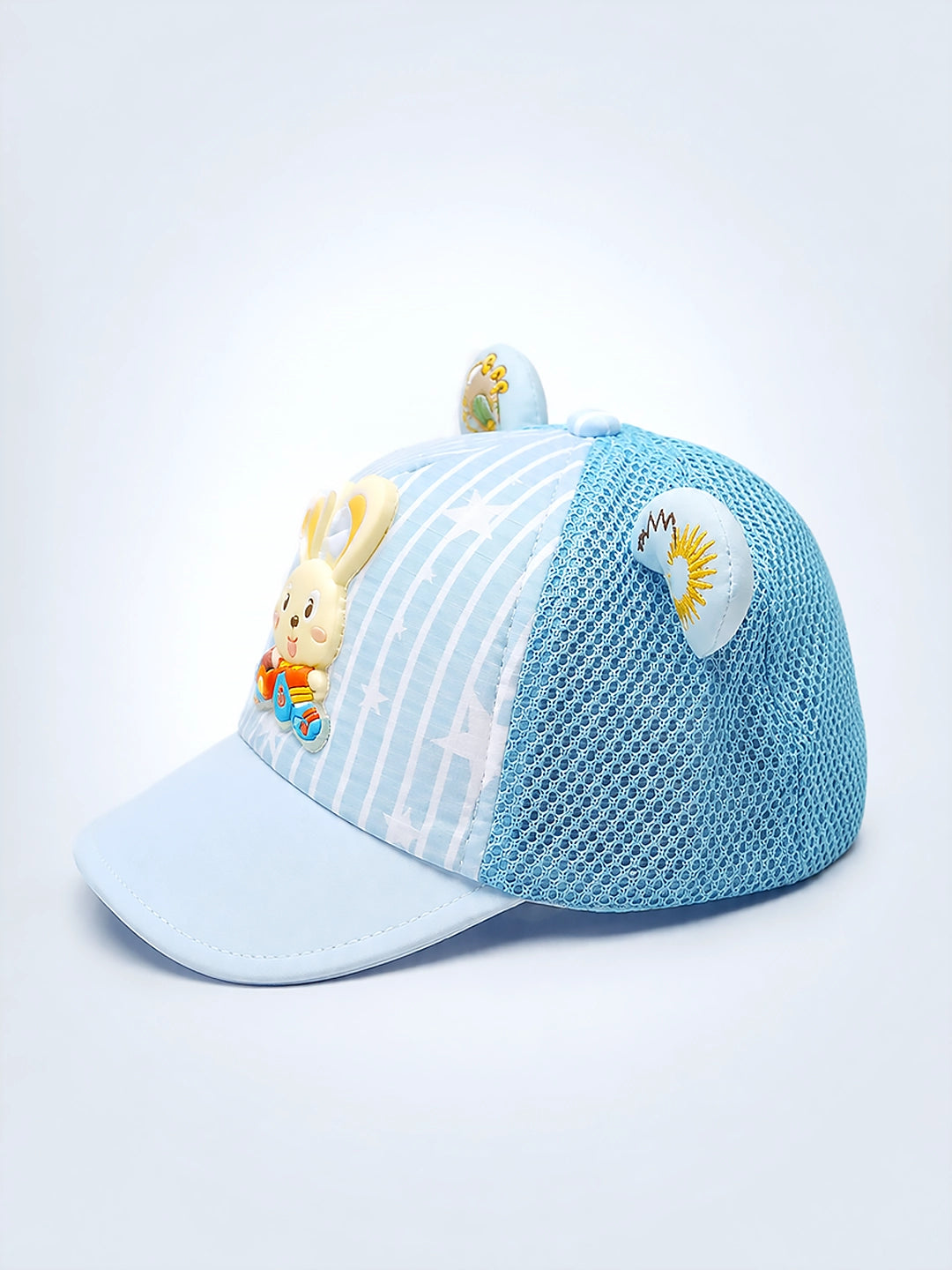 Blue 3D Bunny Kids Cap with Bear Ears | Breathable Mesh | Adjustable Fit | 2–6 Years