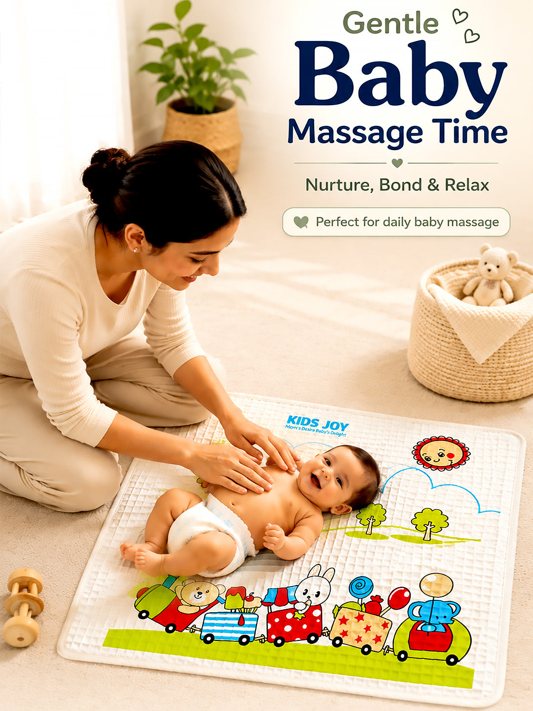 Baby Play & Massage Mat | Bubble Texture | Waterproof Natural Latex | Tummy Time & Bath Mat for Babies