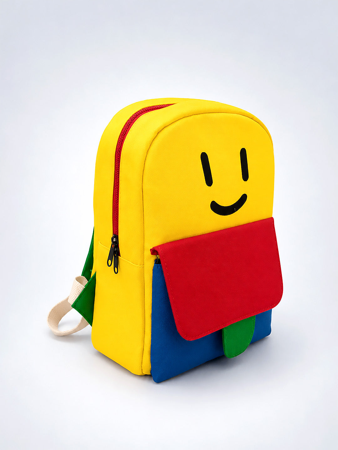 Smiley Face Kids Backpack – Bright Multicolour Toddler & Kids School Bag with Safety Leash