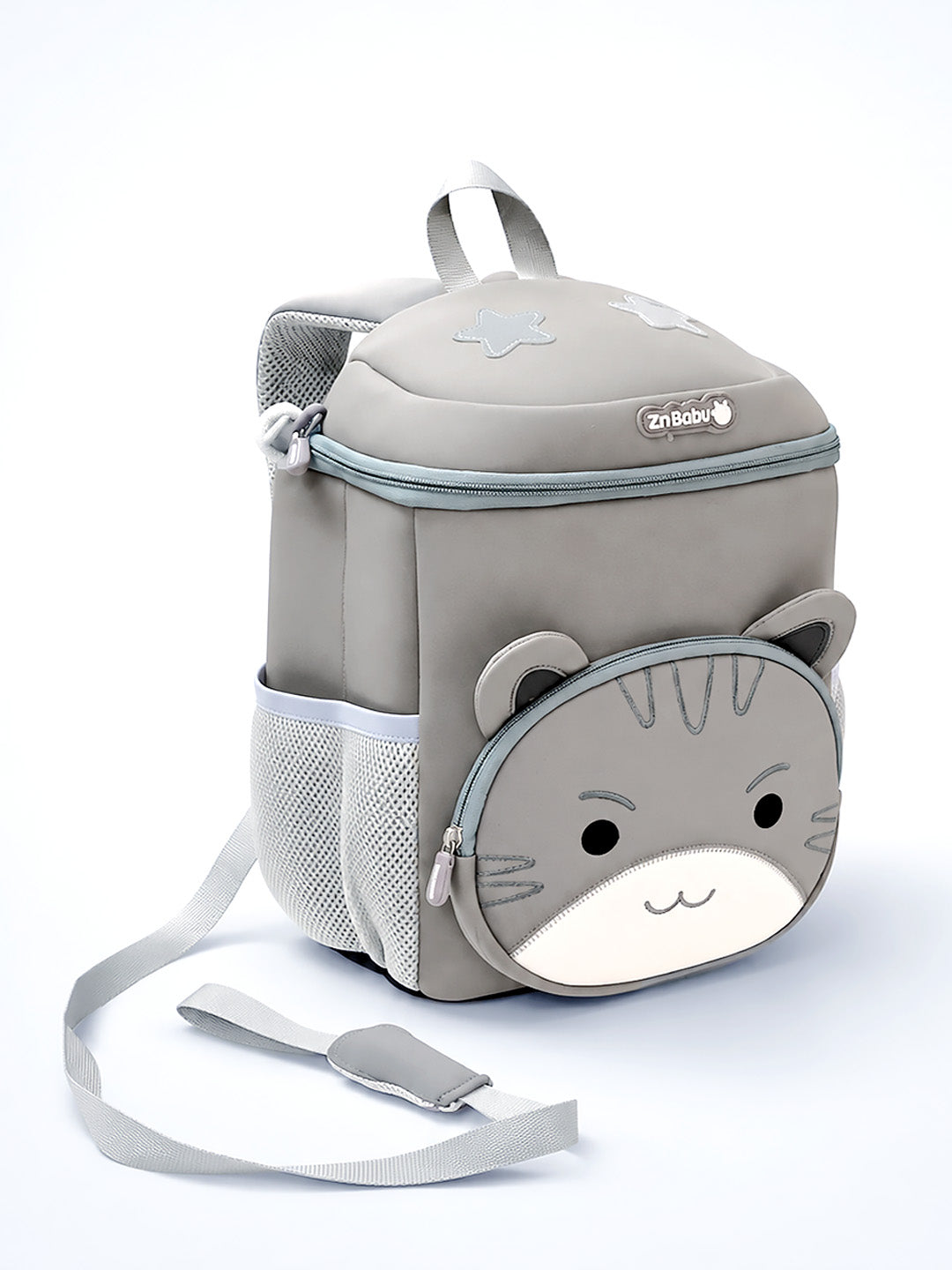 3D Cat Toddler & Kids Backpack with Safety Leash – Gray