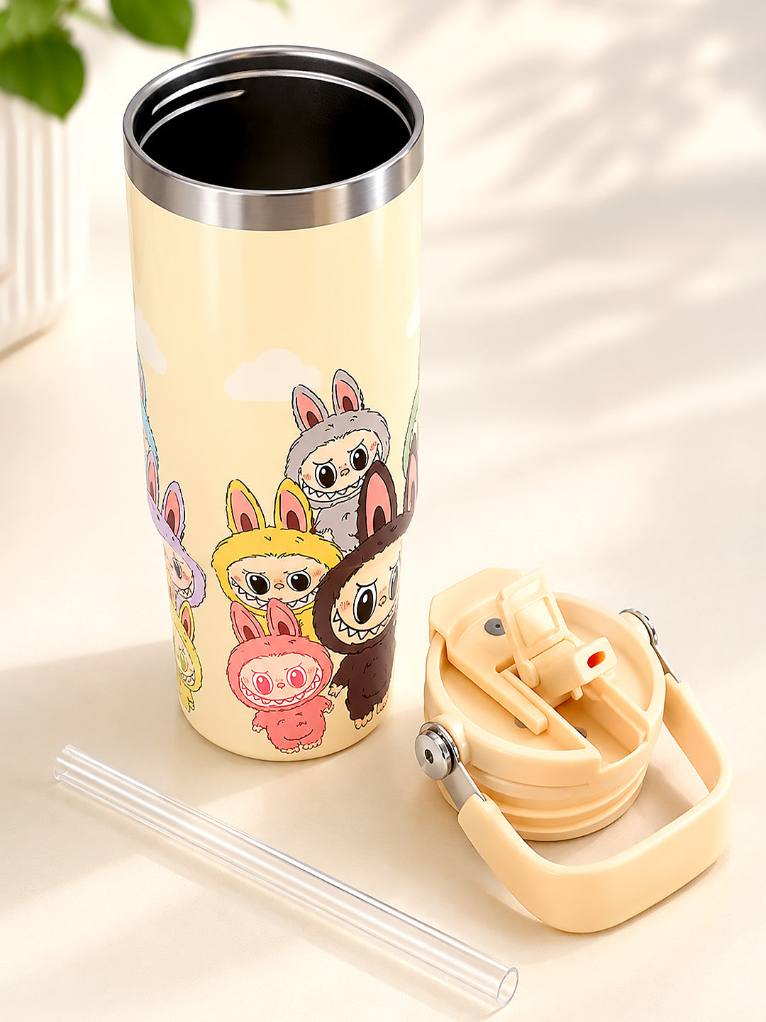 Bunny Monster Crew Stainless Steel Kids Tumbler | Dual Lid & Straw