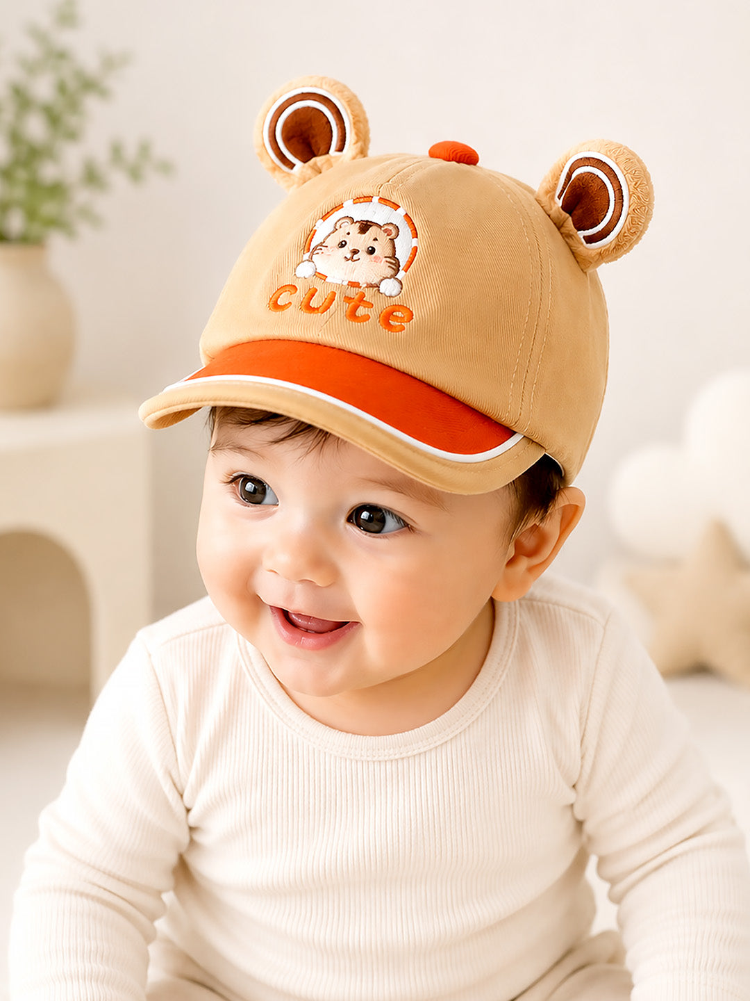 3D Bear Ears Baby Cap | Adjustable Strap | Toddlers 2–6 Years