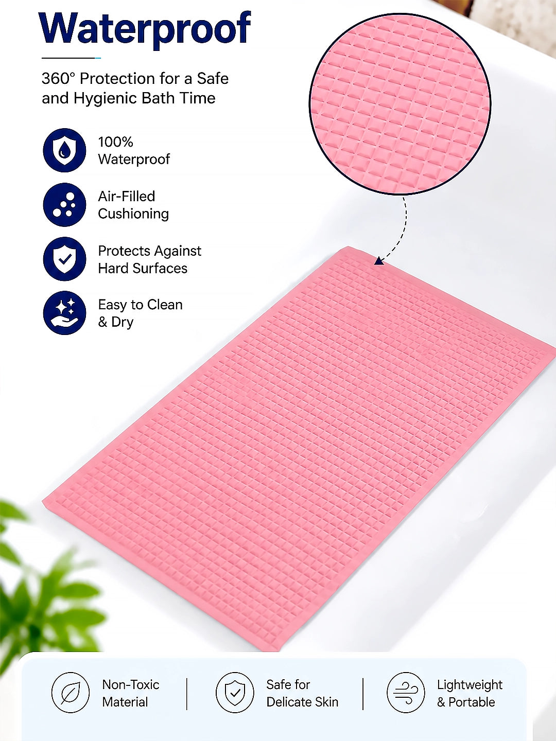 Baby Massage & Play Mat | Seesaw Bears Print |Waterproof Natural Latex
