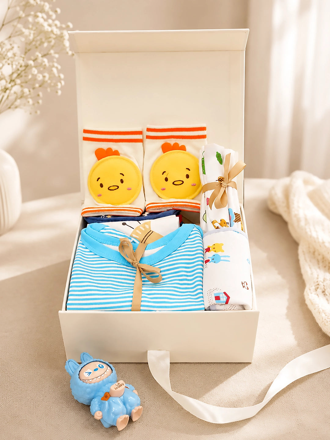 Crawling Baby | Annaprashana Ceremony | 13-Piece Baby Gift Hamper | Pure Cotton  | 6–12 Months