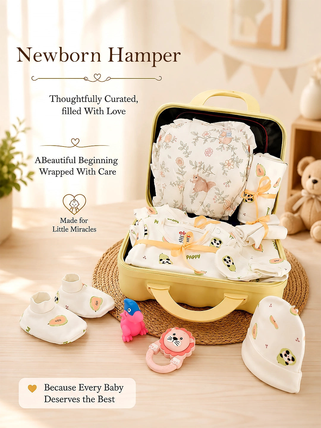 Panda Papay 23-Piece Newborn Baby Gift Hamper | Pure Cotton | Unisex | 0–3 Months
