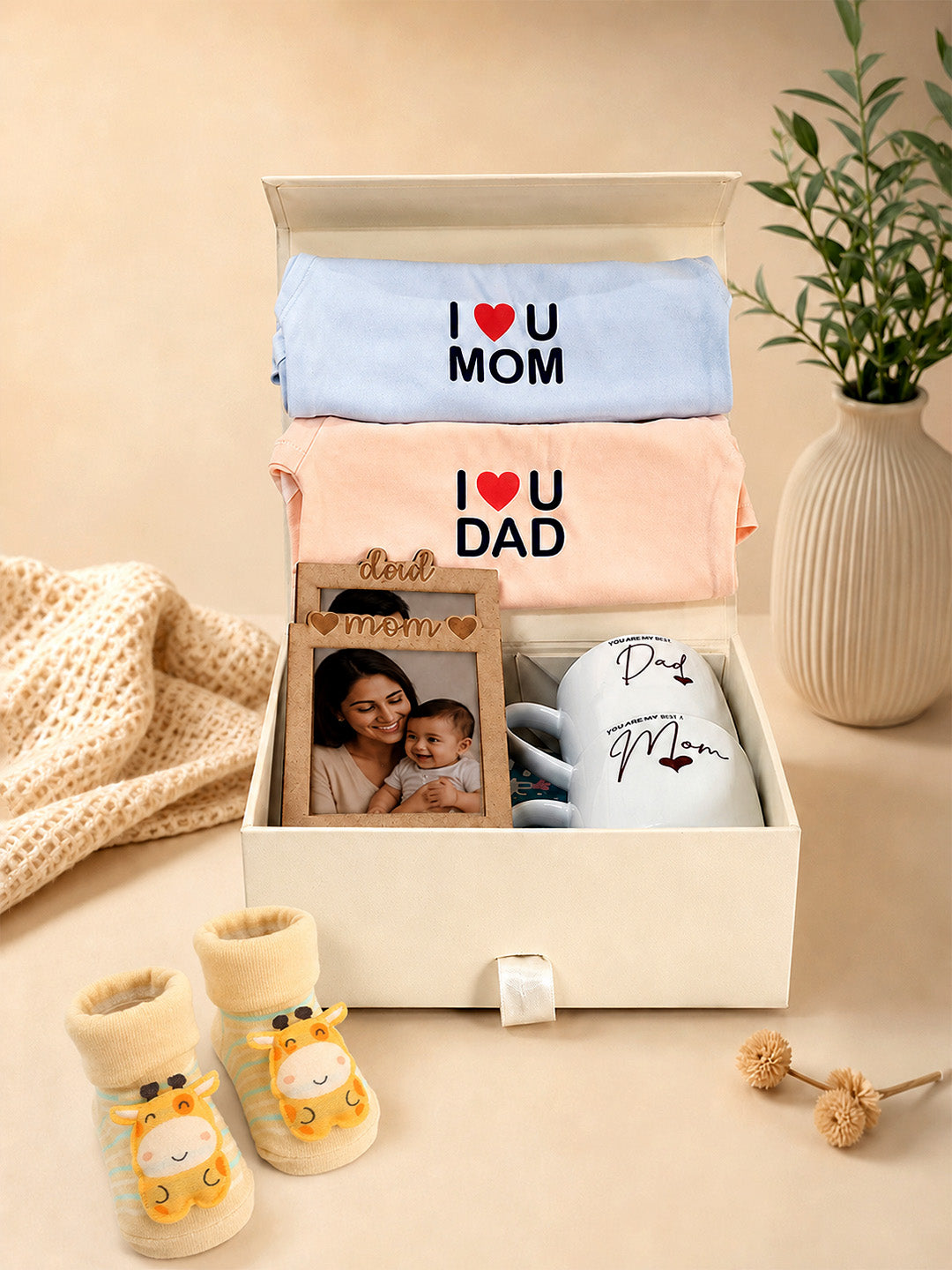 New Parent | Baby Shower | 10-Piece Ribbon Box Gift Hamper