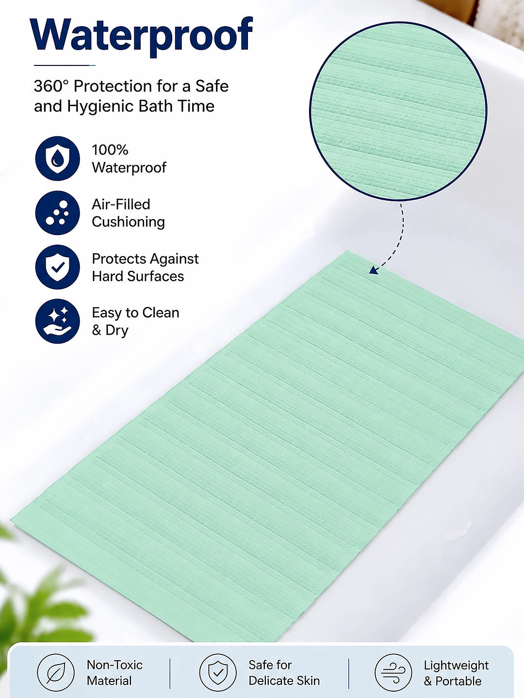 Baby Massage & Play Mat | Safari Friends Natural Print | Waterproof Natural Latex