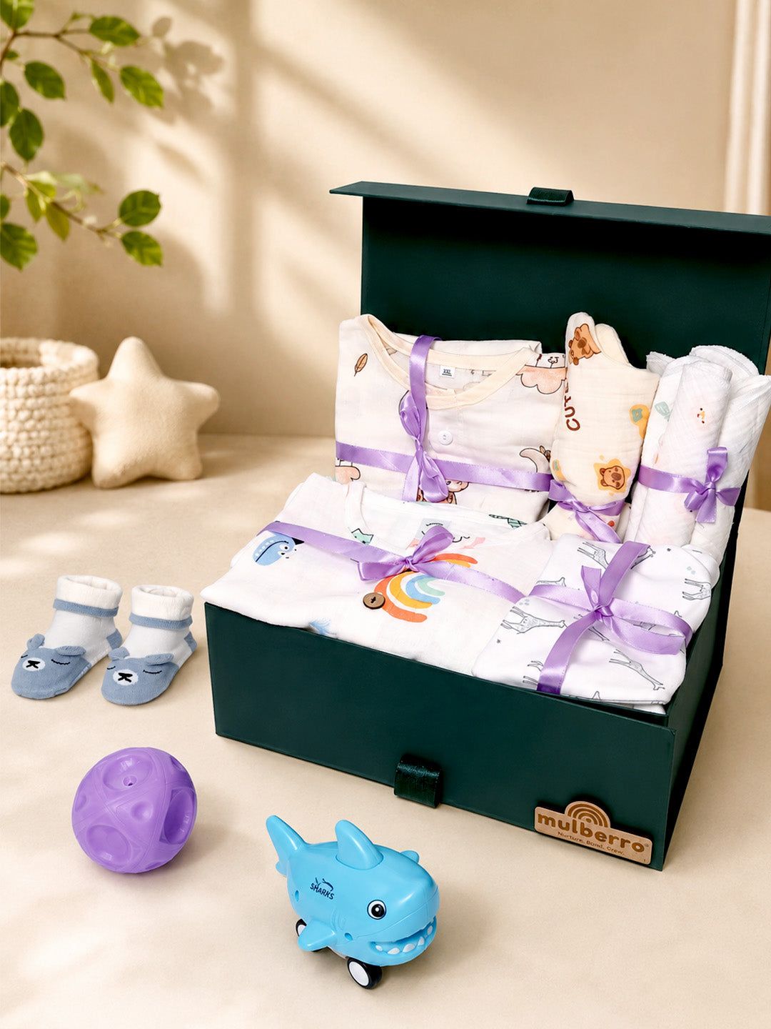 24-Piece Muslin Essentials Newborn Baby Gift Hamper | 100% Cotton Muslin | Unisex | 0–12 Months