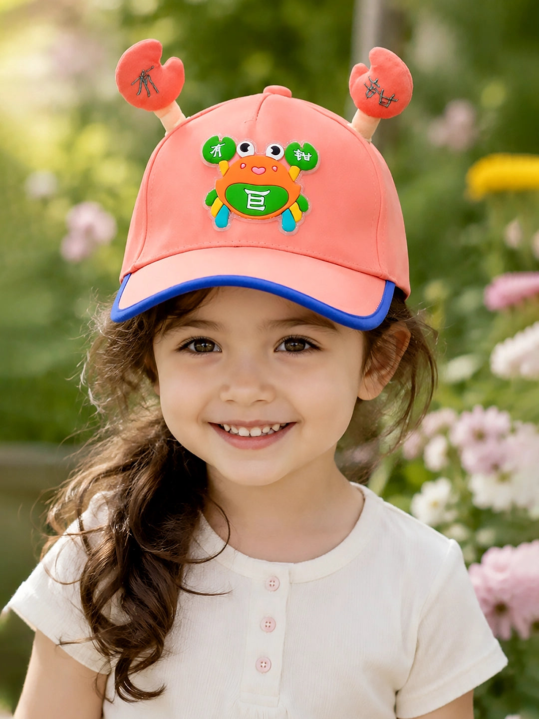 Pink 3D Crab Kids Baseball Cap | Adjustable Fit | Boys & Girls 2–6 Years