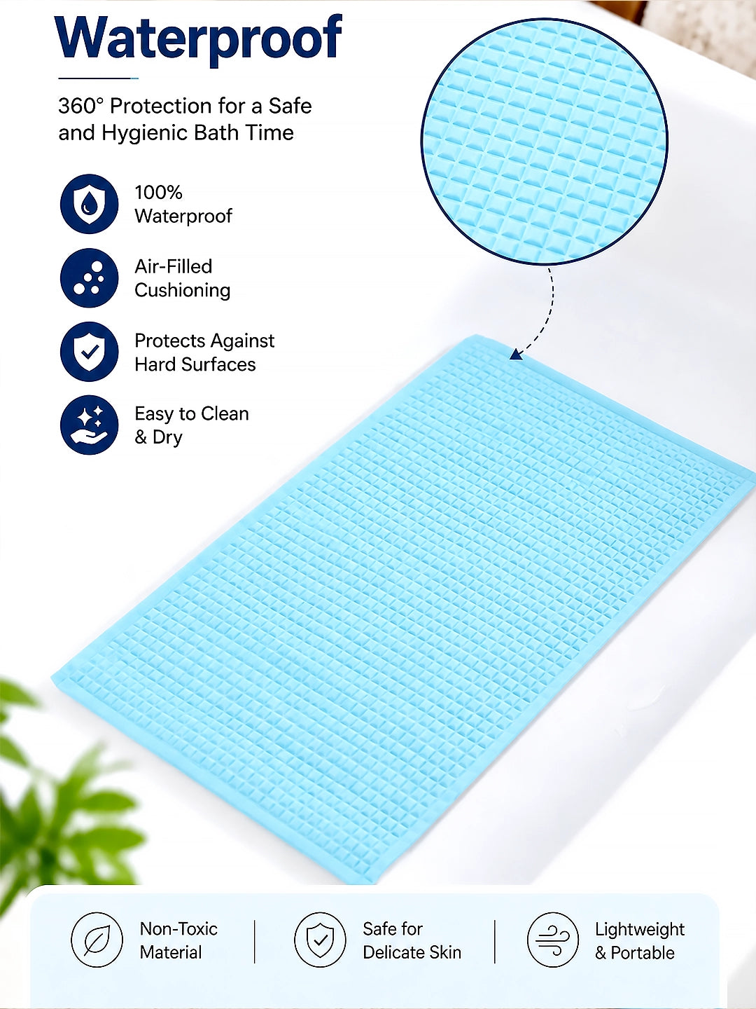 Baby Massage & Play Mat | Safari Friends Print | Waterproof Natural Latex