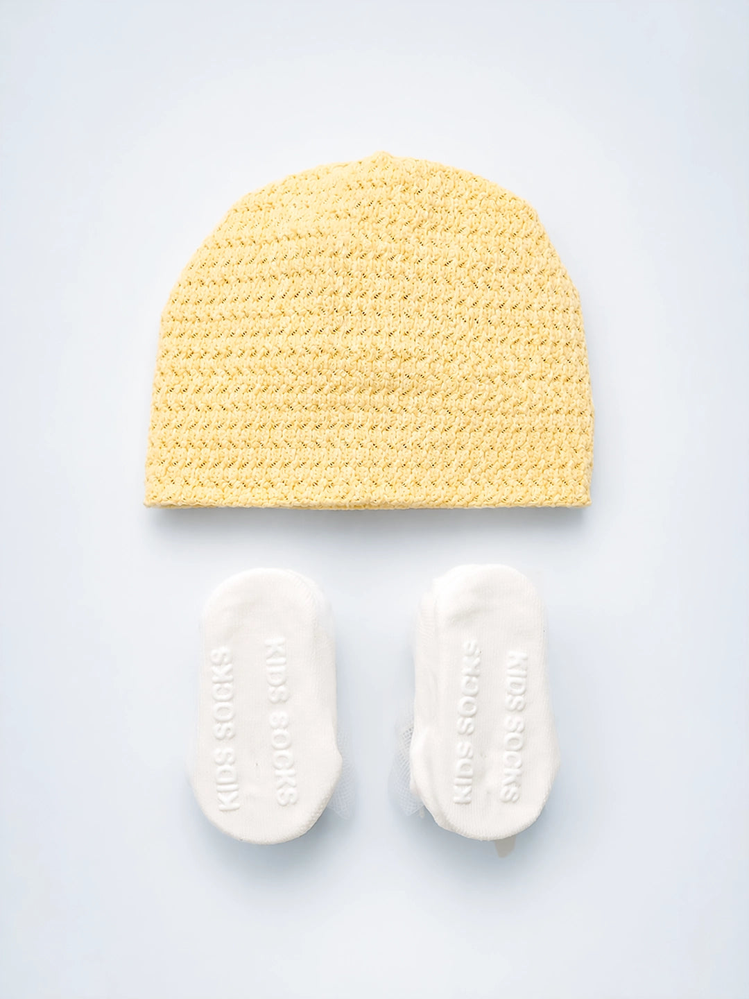 Yellow Bunny Turban Cap & Booties Set | Soft Baby Girl Gift Set | 0–12 Months