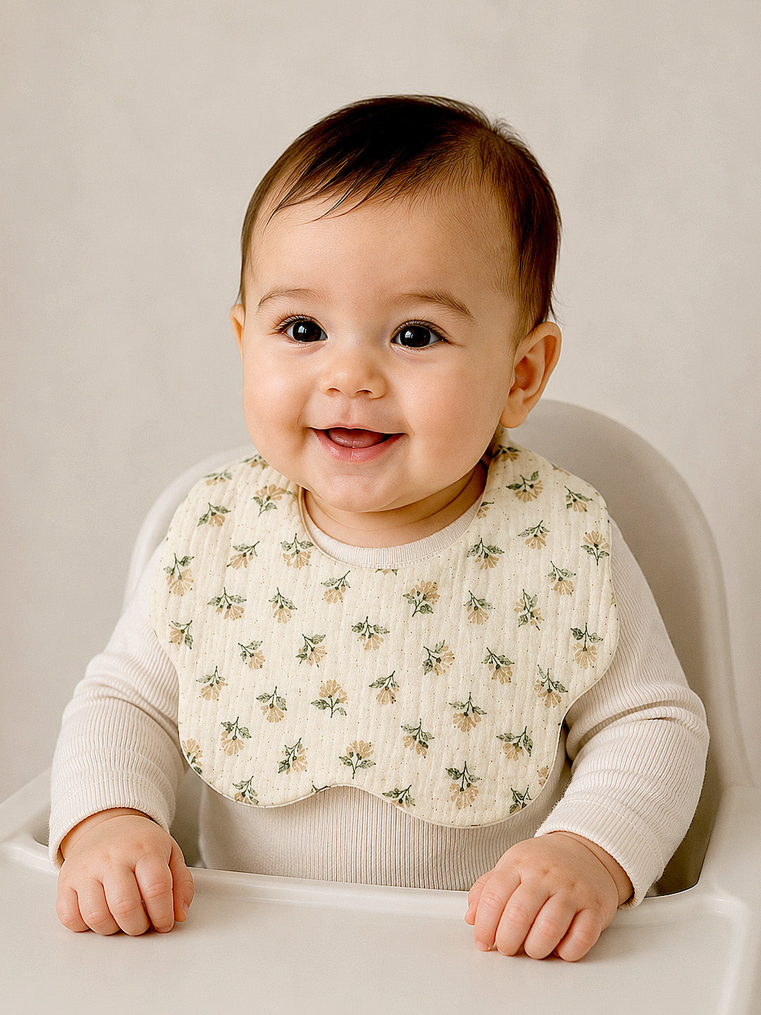 Bear, Floral & Polka Dot 3-Piece Muslin Cotton Shoulder Bibs | Snap Closure | Drool & Burp Bib