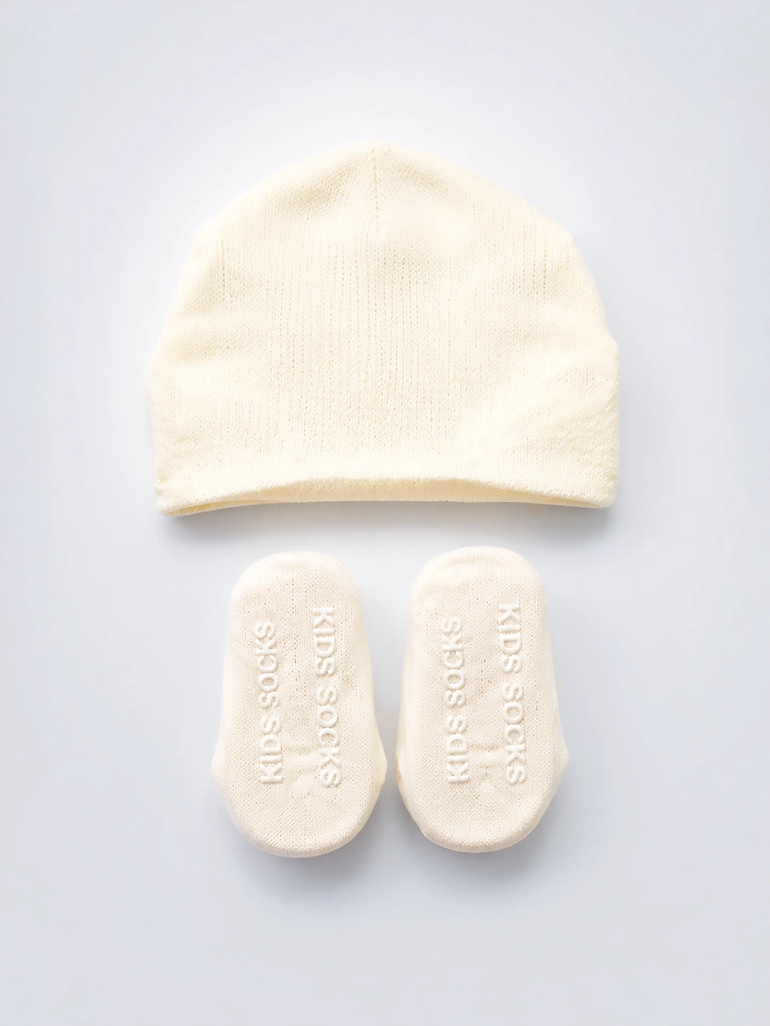 Cream Floral Turban Cap & Booties Set | Soft & Breathable | Baby Girls 0–12 Months