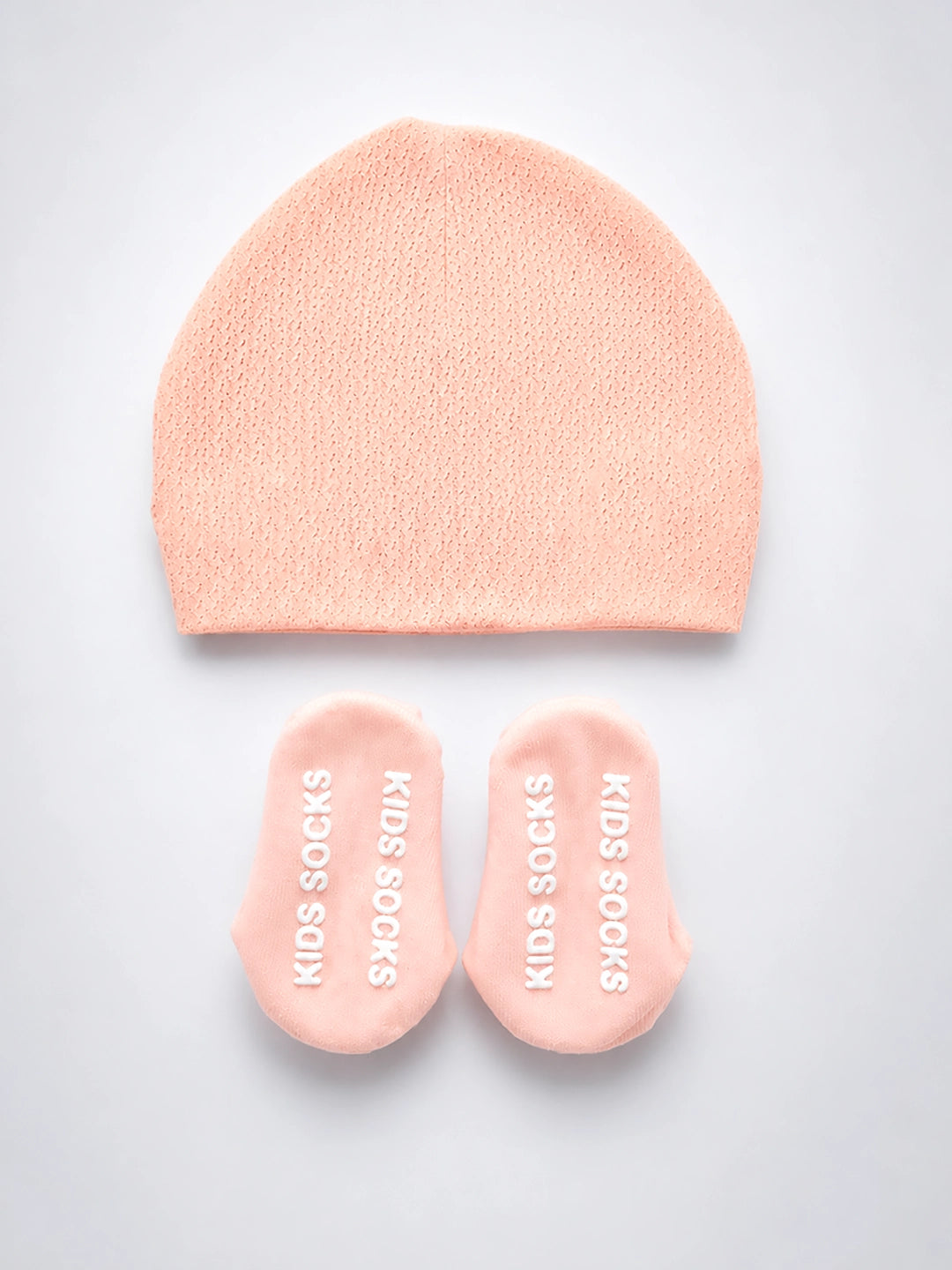Peach Floral Turban Cap & Booties Gift Set | Soft & Breathable | Baby Girls 0–12 Months