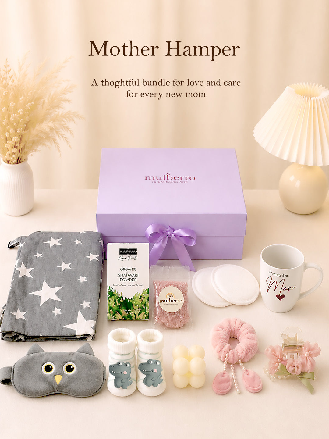 Promoted to Mom — 13-Piece New Mother Gift Hamper | Nursing, Wellness & Self-Care
