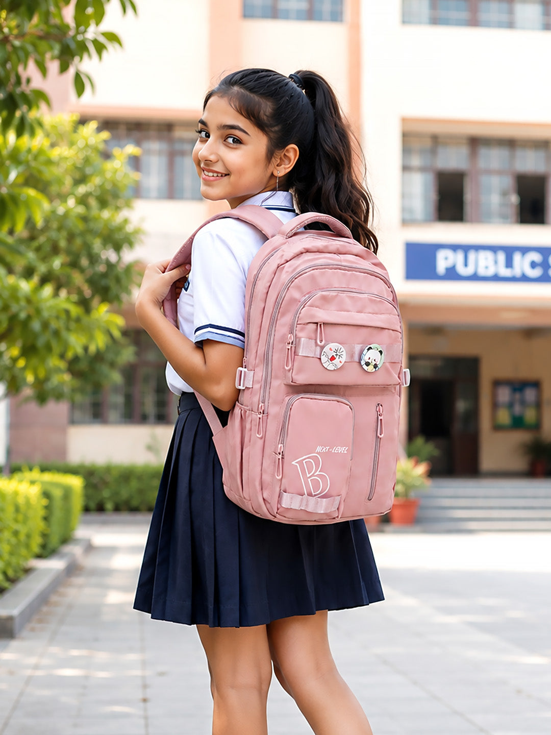 Next-Level Premium Pink School Backpack for Kids & Teens