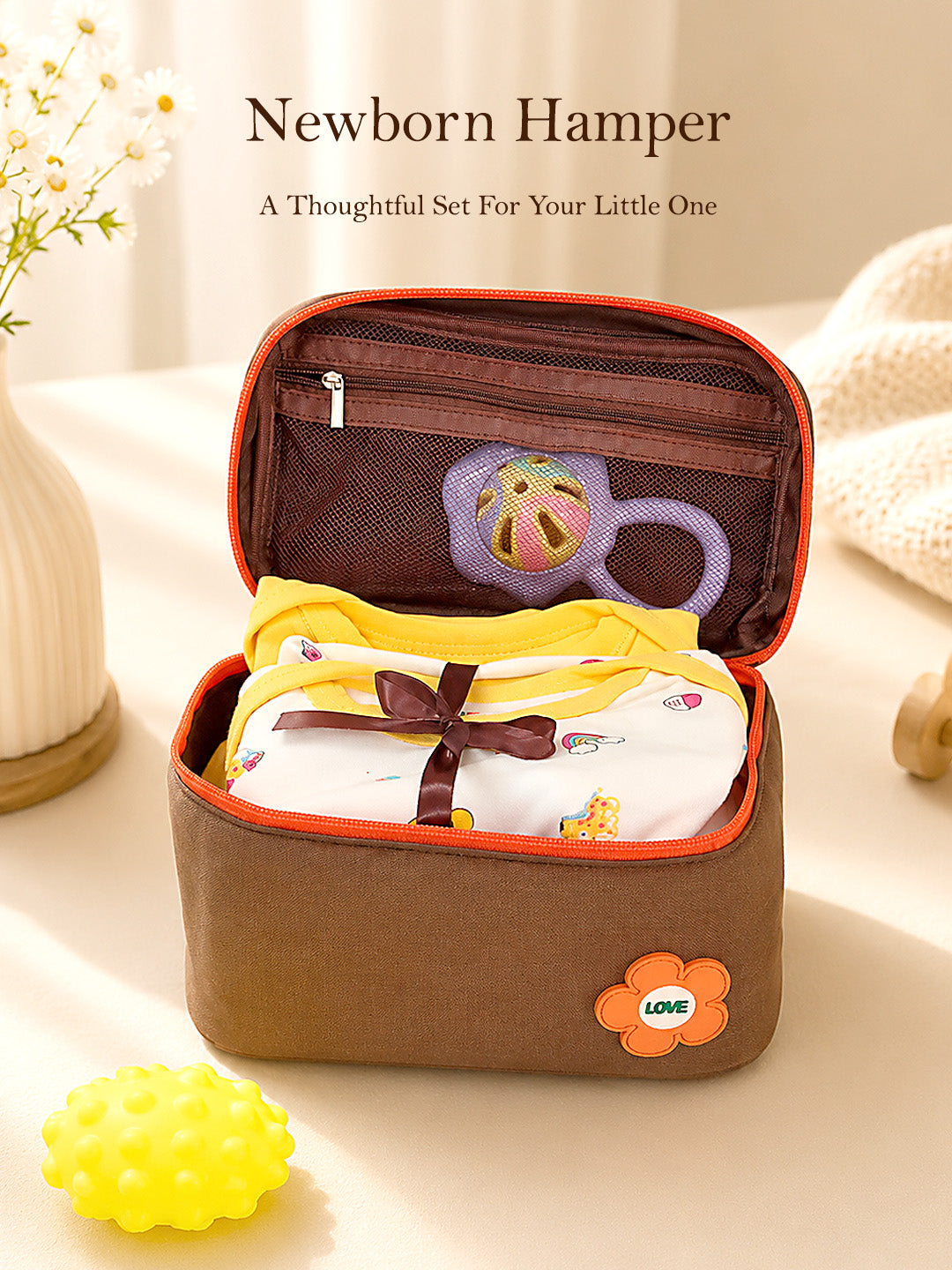 Welcome Baby 18-Piece Newborn Gift Hamper | Cotton & Muslin | Unisex | 0–3 Months