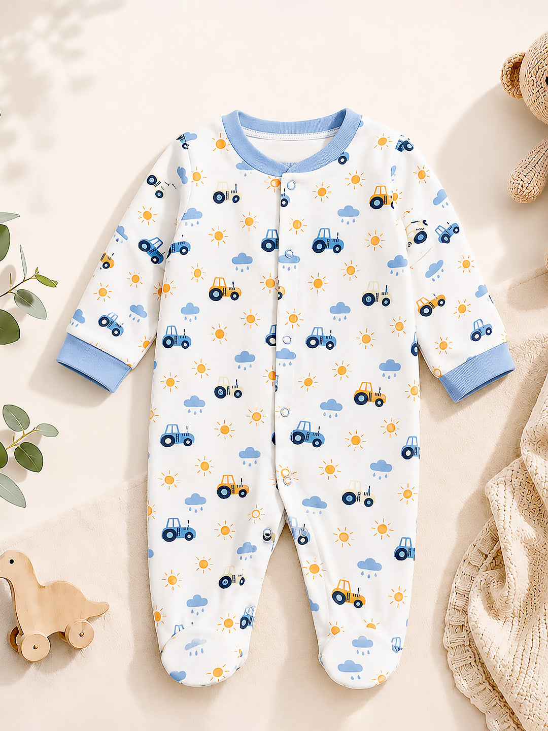 Crawling Baby | Annaprashana Ceremony | 18-Piece Gift set | Pure Cotton | Wooden Box | 6–12 Months