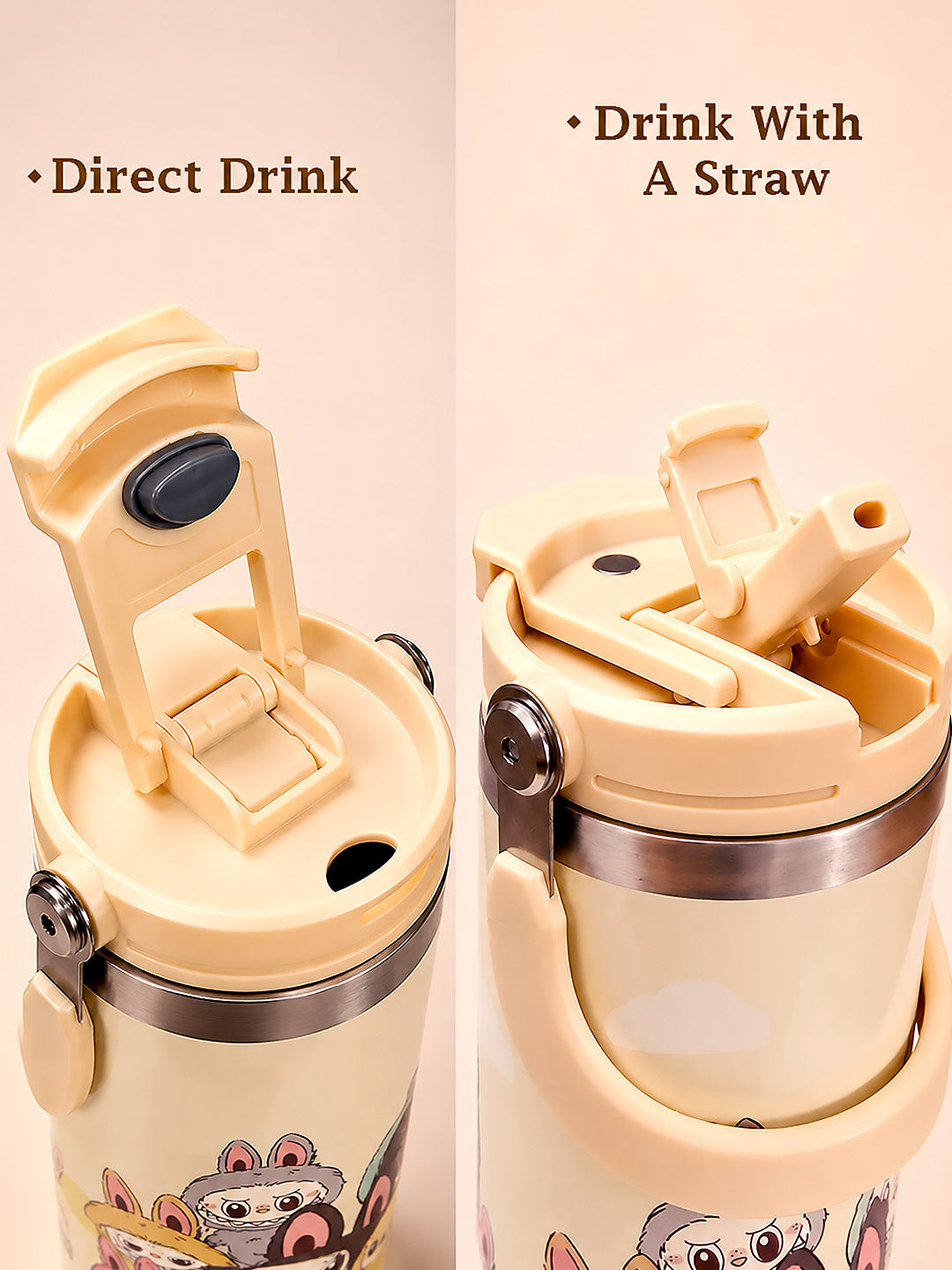 Bunny Monster Crew Stainless Steel Kids Tumbler | Dual Lid & Straw