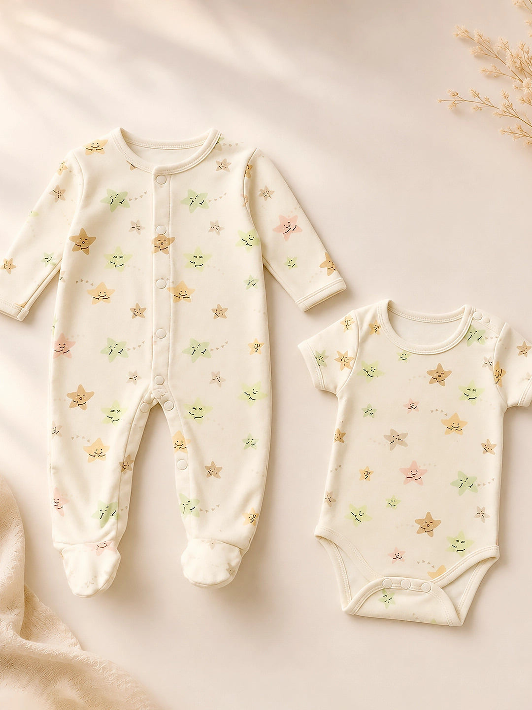 Happy Stars 23-Piece Newborn Baby Gift Hamper | Pure Cotton | Unisex | 0–3 Months