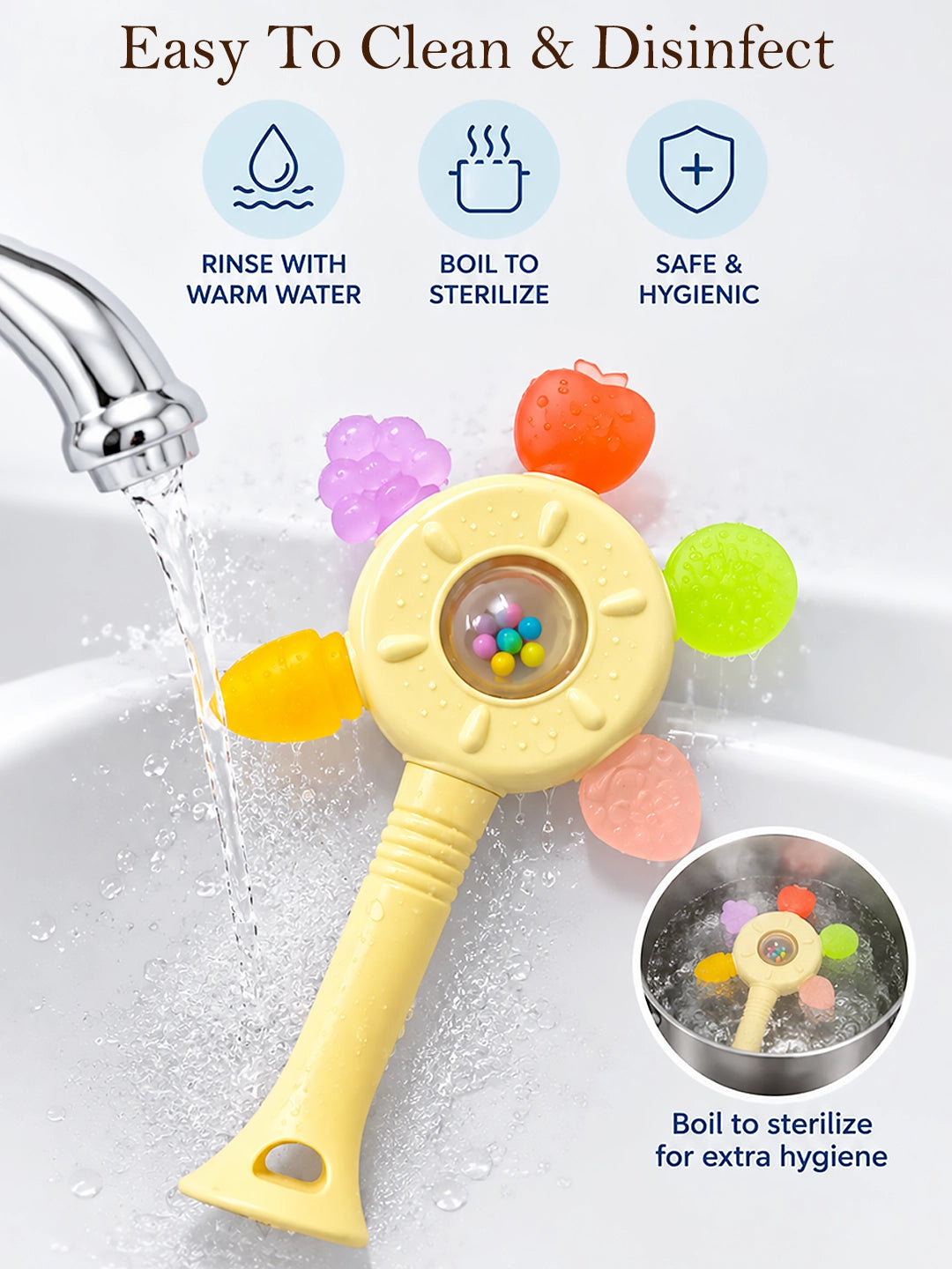 Mulberry Fruit Rattle Teether | Multi-Texture Silicone | 0+ Months